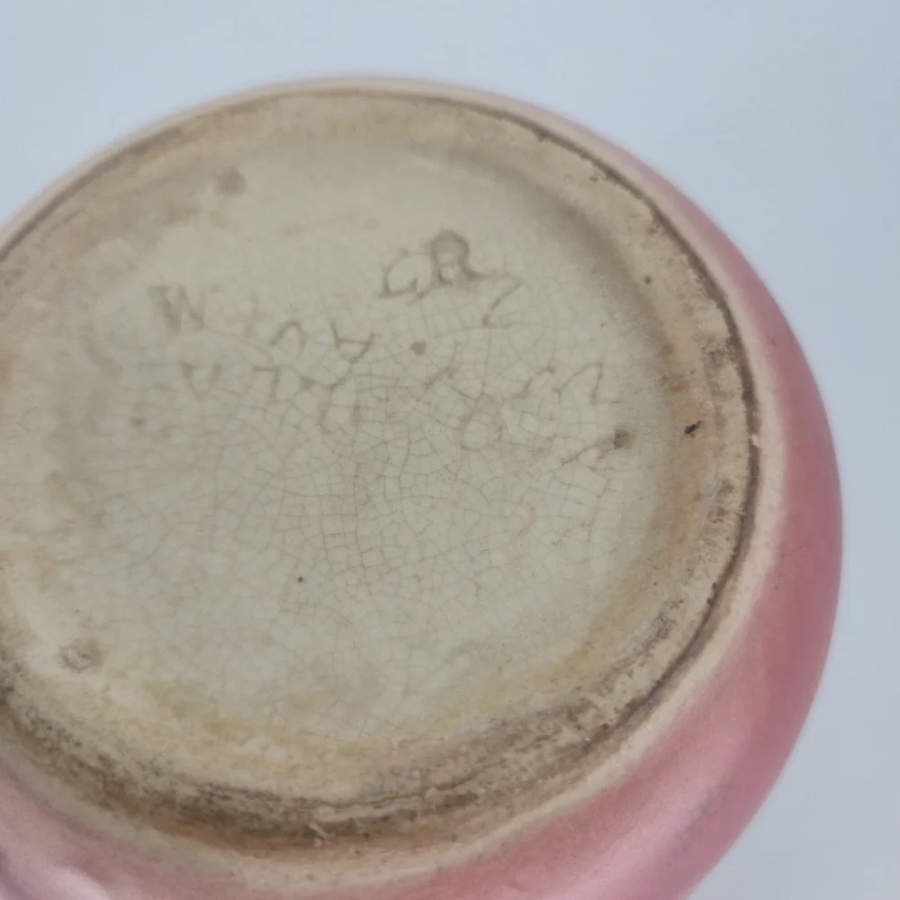 Falcon Ware 676 Vase Thomas Lawrence England Pink Green Drip Glaze 5.5